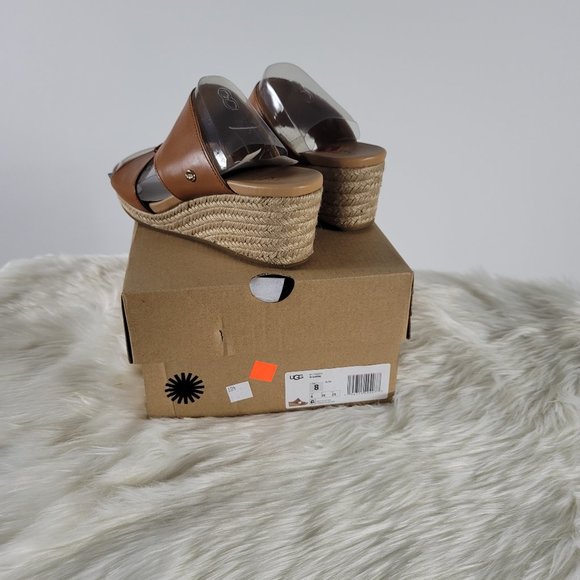 ❌SOLD❌UGG UGG® Eirene Leather Espadrille Wedge Sandals - Picture 2 of 4
